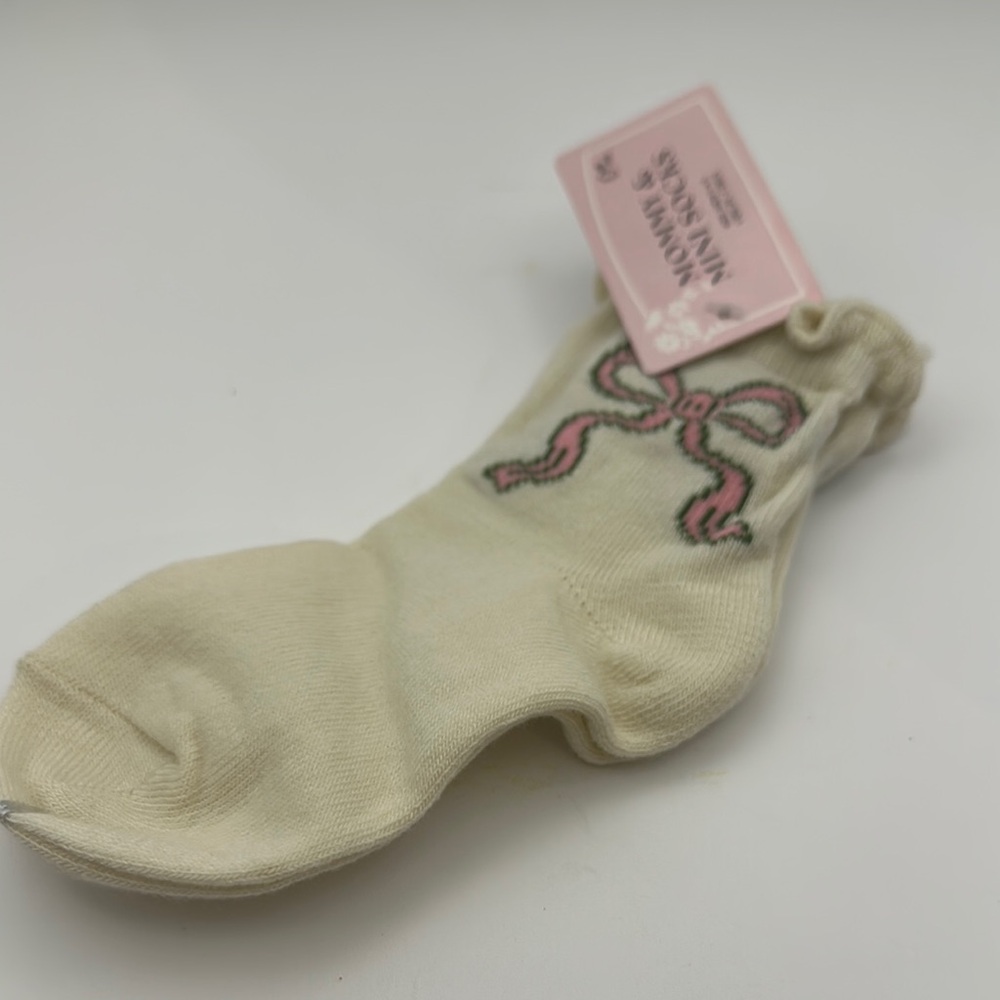 Set of Kids’ Light Pink Bow Slippers, Bow Socks, and Bow Trinket Dish - Picture 10 of 15